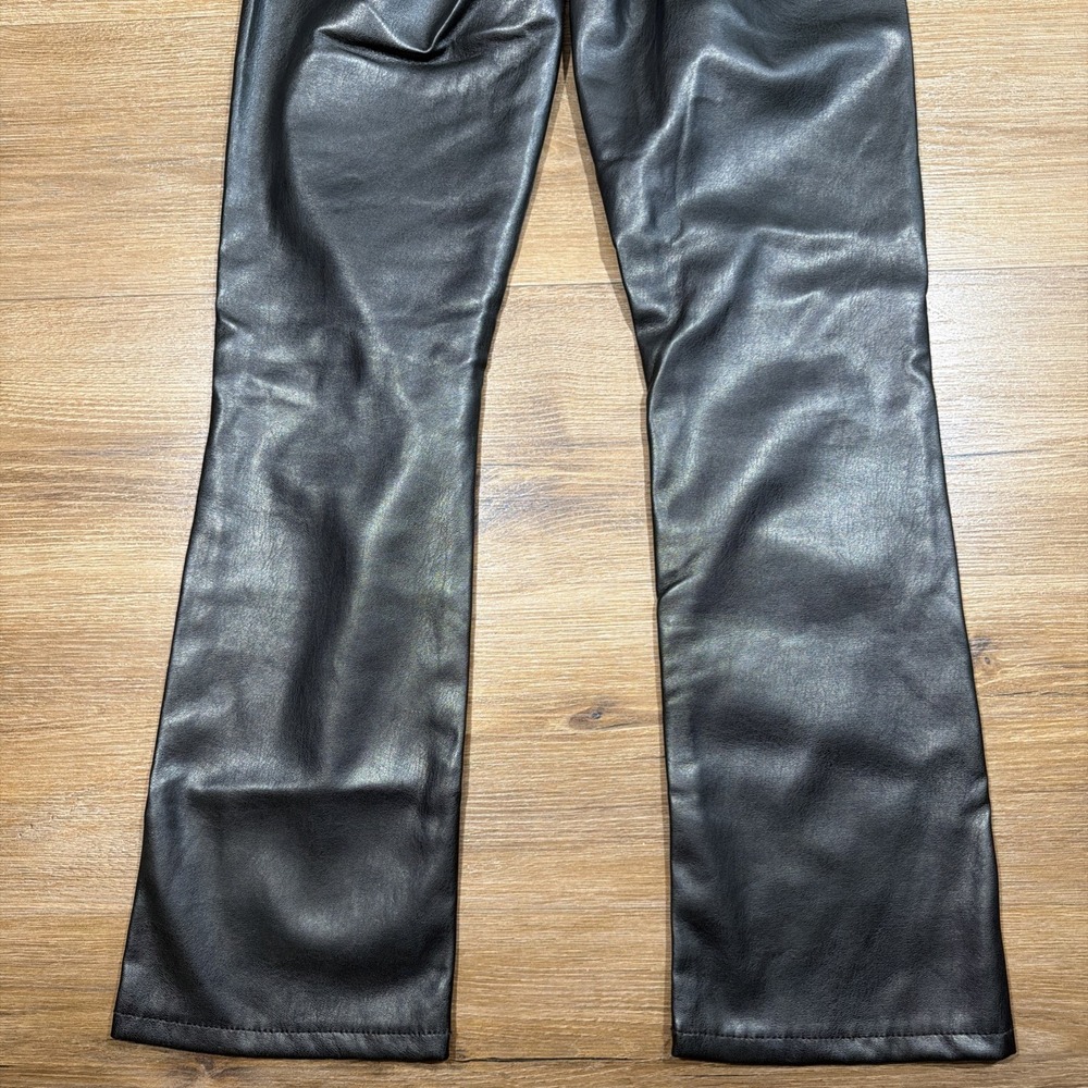 MOTHER The Insider Ankle Wax On Wax Off Woman's Size 25 Faux Vegan Leather Black - Picture 15 of 16